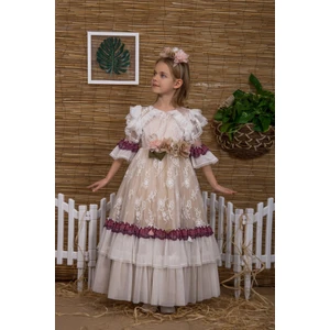 Prensens Dantelli ve Tüllü Elbise