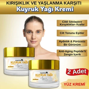 Kuyruk Yağı Kremi 2'Li Set | Anti Aging Yüz Bakım Kremi 50 ml - Collagen İlaveli, Nemlendirici Etki