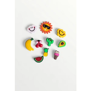 Jibbitz Terlik Süsü 10 Lu Set-Güneş,bulut,meyveler,kaktüs,dondurma