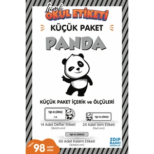 Edip Baskı Panda Küçük Paket Okul Etiketi