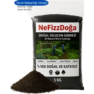 NFzz Organik  %100 Organik Katı Solucan Gübresi 5 kg (10 Lt)- Saksı Çiçeği, Fide, Ağaç ve Çimler için 