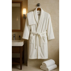 Arya Beyaz Havlulu Bornoz