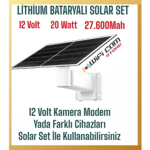Lityum Bataryalı Güneş Panel Seti 20 Watt PANEL-27.600 Mah Batarya
