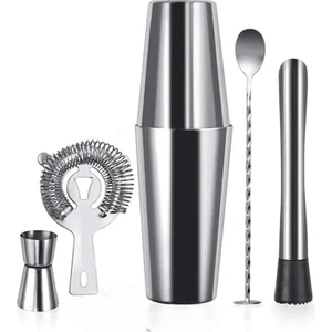 Kokteyl Seti Gümüş renk 5 parça 