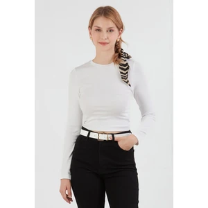 Basic Bisiklet Yaka Uzun Kollu Crop Body