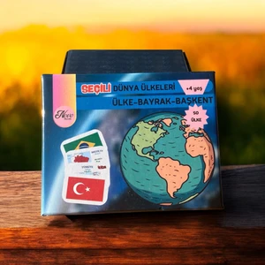 Novo Mundo Seçili 50 Dünya Ülkeleri-Harita-Bayrak-Başkent Kartları