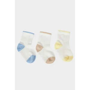 Erkek Bebek Kaydırmaz Taban 3'lü Pamuklu Uzun Çorap E5019A5NS