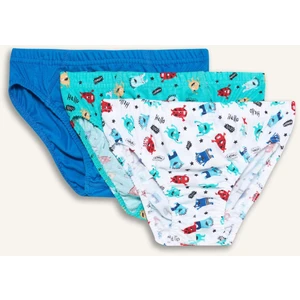 Erkek Çocuk Canavar Baskılı 3'lü Slip Külot E6879A825SP
