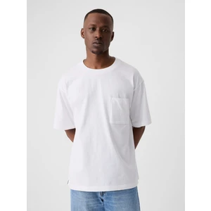 Erkek Beyaz Cepli Everyday Soft Oversize T-Shirt