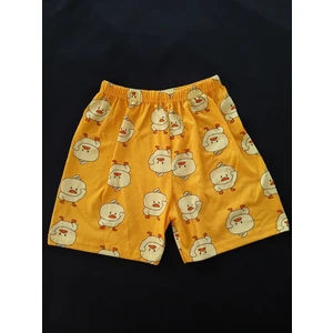 Bukadinca Sarı Civciv Desenli Rahat Şort