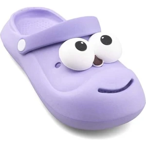 Büyük Gözlü Renkli Eva Crocss Önü Kapalı  Çocuk Terlik Kaydırmaz Taban Bahçe Kreş  Plaj Hamam Günlük Terlik