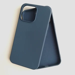 Pirok Store Apple iPhone 13 Pro 6.1 Uyumlu Lansman Içi Kadife Silikon Kılıf Lacivert