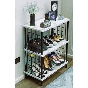 Barin Design 3 Raflı Metal Telli Çok Amaçlı Ayakkabılık ve Organizer Raf Kolay Kurulumlu, Çevir-Tak Sistem Raf
