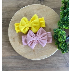 Bebeğin Için En Konforlu Bandana,2'li Set 0-2yaş Kız Bebek Penye Fiyonk Bandana