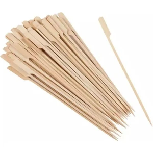Yassı Çöp Şiş 9 cm – Ahşap Sunum Çubuğu 50 'li