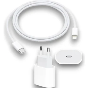 Usb‑c Güç Adaptörü + Lightning Şarj Kablosu Seti – Apple iPhone & iPad Uyumlu, Pd Hızlı Şarj, 1 metre Kablo