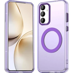 Samsung Galaxy A35 Kılıf Kamera Çıkıntılı Mat Magsafe Şarj Özellikli Kenarları Renkli Şeffaf Premium Sert Kapak