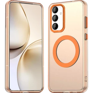 Samsung Galaxy A35 Kılıf Kamera Çıkıntılı Mat Magsafe Şarj Özellikli Kenarları Renkli Şeffaf Premium Sert Kapak