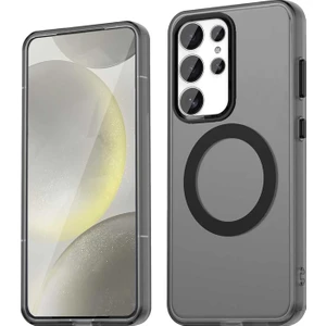 Samsung Galaxy S24 Ultra Kılıf Kamera Çıkıntılı Mat Magsafe Şarj Özellikli Kenarları Renkli Şeffaf Premium Sert Kapak