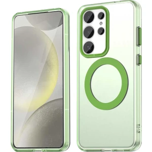 Samsung Galaxy S24 Ultra Kılıf Kamera Çıkıntılı Mat Magsafe Şarj Özellikli Kenarları Renkli Şeffaf Premium Sert Kapak