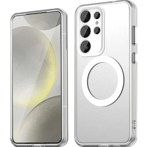 Samsung Galaxy S24 Ultra Kılıf Kamera Çıkıntılı Mat Magsafe Şarj Özellikli Kenarları Renkli Şeffaf Premium Sert Kapak