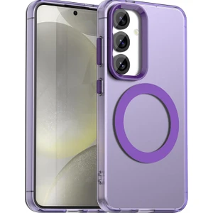 Samsung Galaxy S25 Plus Kılıf Kamera Çıkıntılı Mat Magsafe Şarj Özellikli Kenarları Renkli Şeffaf Premium Sert Kapak