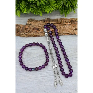 Ametist Tesbih ve Bileklik Doğal Taş Ametist Set 8 mm BT025