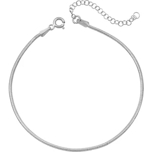 Yılan Model Bileklik Unisex 1,2 mm Ince Yuvarlak 925 Ayar Gümüş Zincir Bileklik