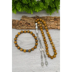 Odun Jasper Doğal Taş Tesbih ve Bileklik Set 8 mm BT031