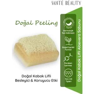 SANTE BEAUTY Doğal Peeling Kabak Lifli Aloevera Özlü Katı El Yüz & Vücut Yıkama & Bakım Sabunu 150 gr
