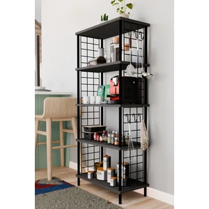 5 Raflı Çevir Kur Çok Amaçlı Raf – Tel Yan Panel, Açık Raf Sistemli Metal Gövdeli Organizer Dolap
