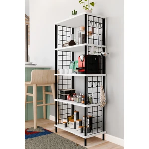 5 Raflı Çevir Kur Çok Amaçlı Raf – Tel Yan Panel, Açık Raf Sistemli Metal Gövdeli Organizer Dolap