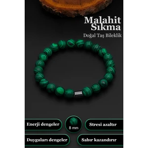 Erkek Sıkma Malahit Bileklik Kadın Bileklik 8 mm BT042