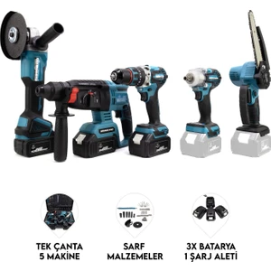 Chelikbei Beşli Set MK350 (Budama Testeresi 10MM Ç.mandren+S.sıkma+Ş.spral+Ş.hilti)