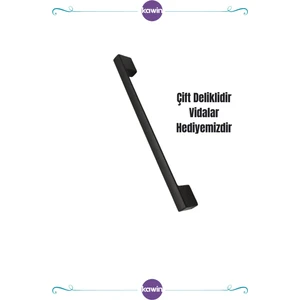 Köprü Mat Metal Kulp 16cm (160mm) Vidalı Dolap, Komodin, Vestiyer, Vida Hediye Siyah