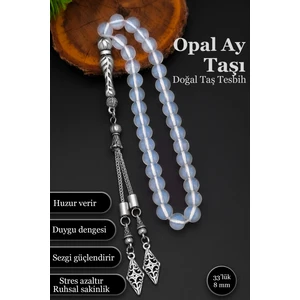 Opal Ay Taşı Tesbih Erkek Doğal Taş Tesbih 8 mm BT035