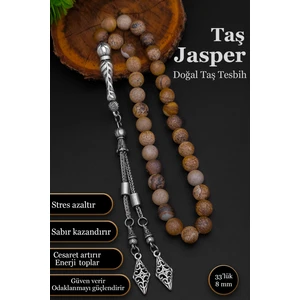 Doğal Taş Tesbih Erkek Taş Jasper Tesbih 8 mm BT047