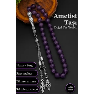 Ametist Tesbih Erkek Doğal Taş Ametist Tesbih 8 mm BT023