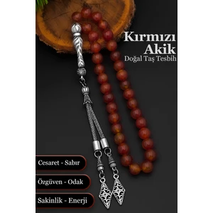 Akik Tesbih Doğal Taş Erkek Akik Tesbih 8 mm BT026