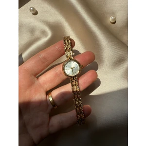 Retro Minimal Hasır Kordon Vintage Kadın Kol Saati Yuvarlak