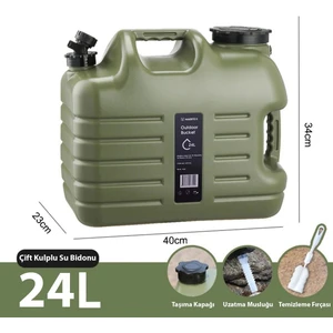 Galon Air Pe Musluklu Su Bidonu 24 Litre Green