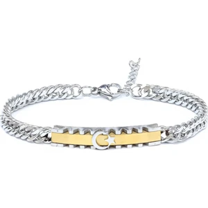 Ay Yıldız Temalı Çelik Bileklik