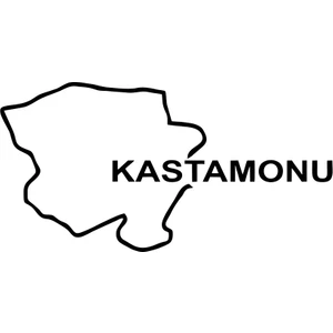 Kastamonu Harita Araba Sticker 17X17 cm Siyah