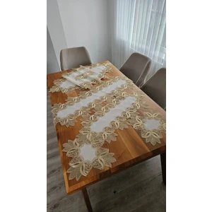 Keten Üzerine Ağar Güpürlü Lüx Salon Takımları