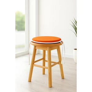 Rkn Grup Tabure Sandalye Minderi 30 Q Çapında Bağcıklı 4 Lü Turuncu