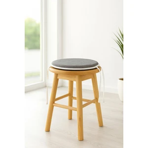 Rkngrup Tabure Sandalye Minderi 30 Q Çapında Bağcıklı 4 Lü açık gümüş gri