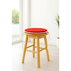 Rkn Grup Tabure Sandalye Minderi 30 Q Çapında Bağcıklı 4 Lü Kırmızı