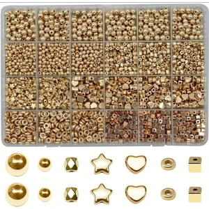 Yiğit Aksesuar Dev Gold Plastik Yuvarlak ve Şekilli Ara Aparat Boncuk Bileklik Kolye Takı Yapım Malzemeleri
