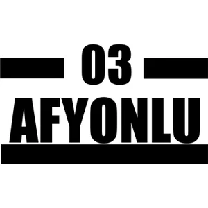 03 Afyonlu Araba Sticker 17X17 cm Siyah