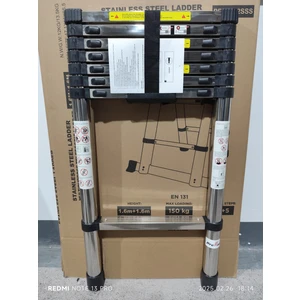 PROLAD - Paslanmaz Çelik Teleskopik Merdiven 270 CM